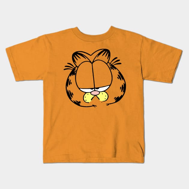 Grumpy Face of Orange Lasagna Cat Kids T-Shirt by HeyListen